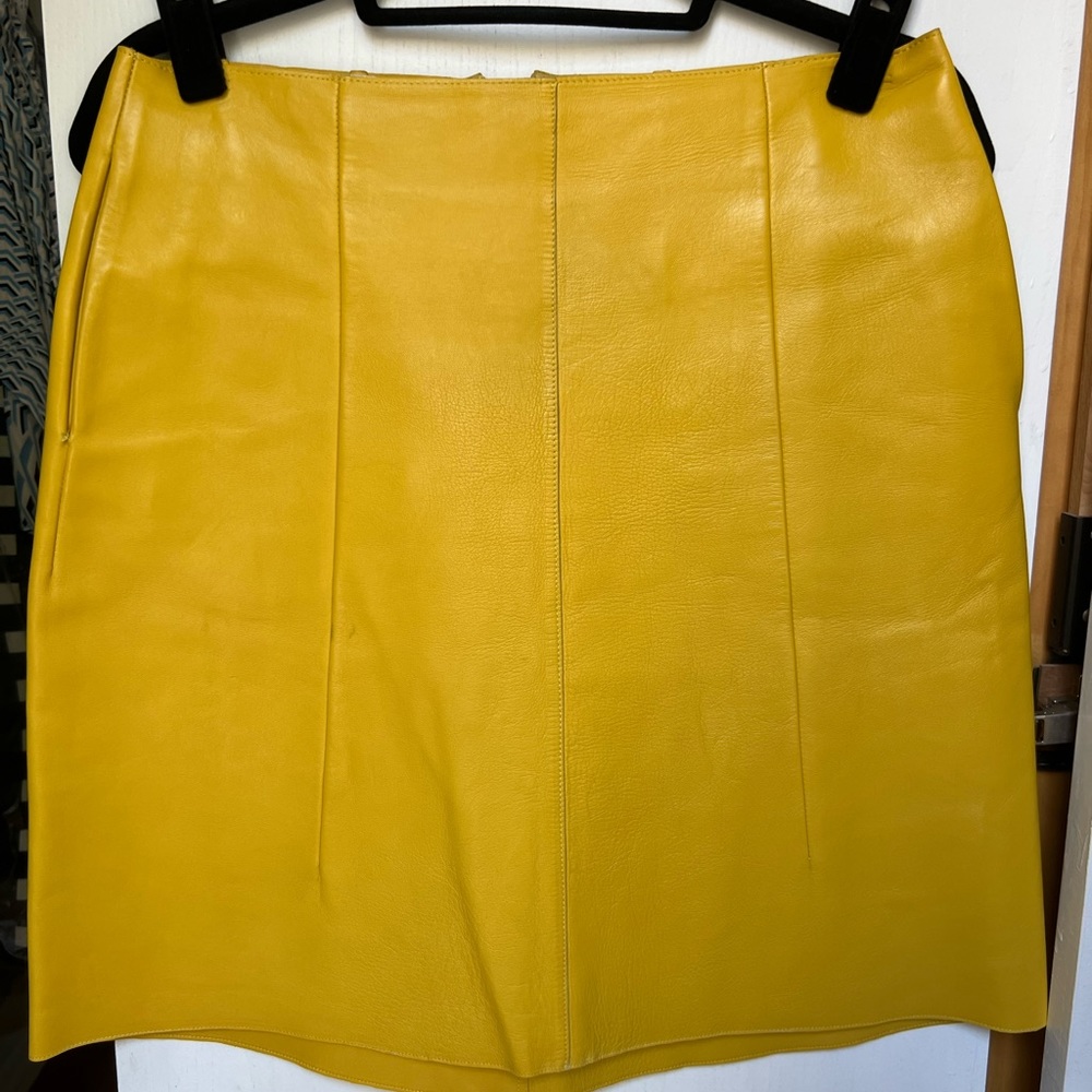 Marni yellow leather skirt size 40